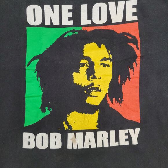 Bob-Marley One-Love Reggae Shirt XL 24x26 Black Boxy - Picture 8 of 13